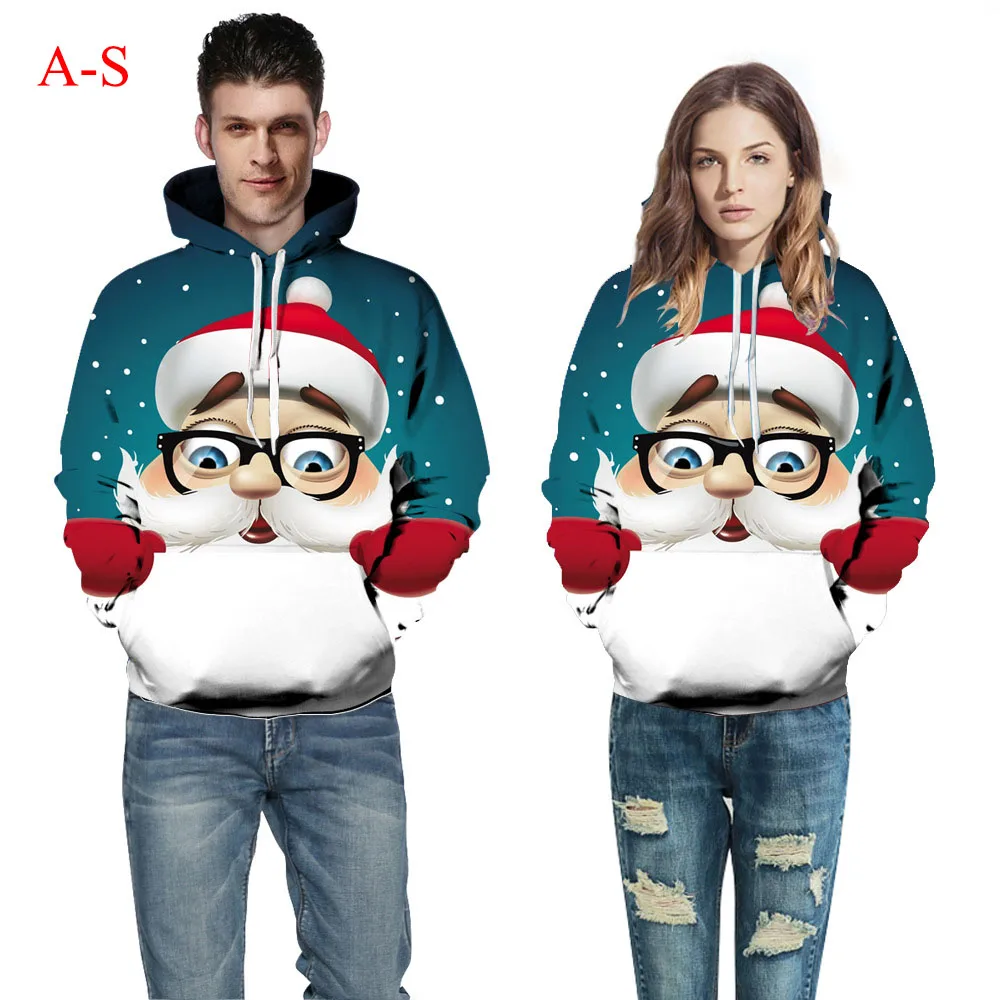 

New Autumn And Winter Christmas Snowman Digital Printing Woman/Man Long Sleeves Hoodies Pullover Baseball Uniform Clothes