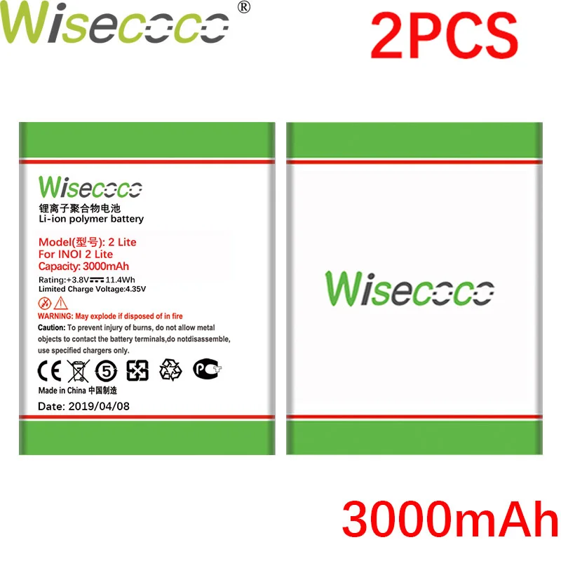 

Wisecoco 2PCS 3000mAh NEW Battery for INOI 2 Lite INOI2 Lite Phone High Quality battery+Tracking Number
