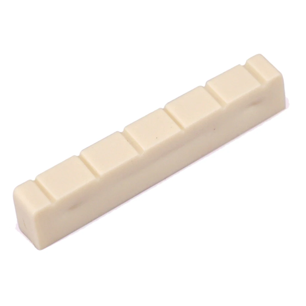2 Pieces Plastic Guitar 6 String Slotted Bone Nut For Classical Guitar 48mm