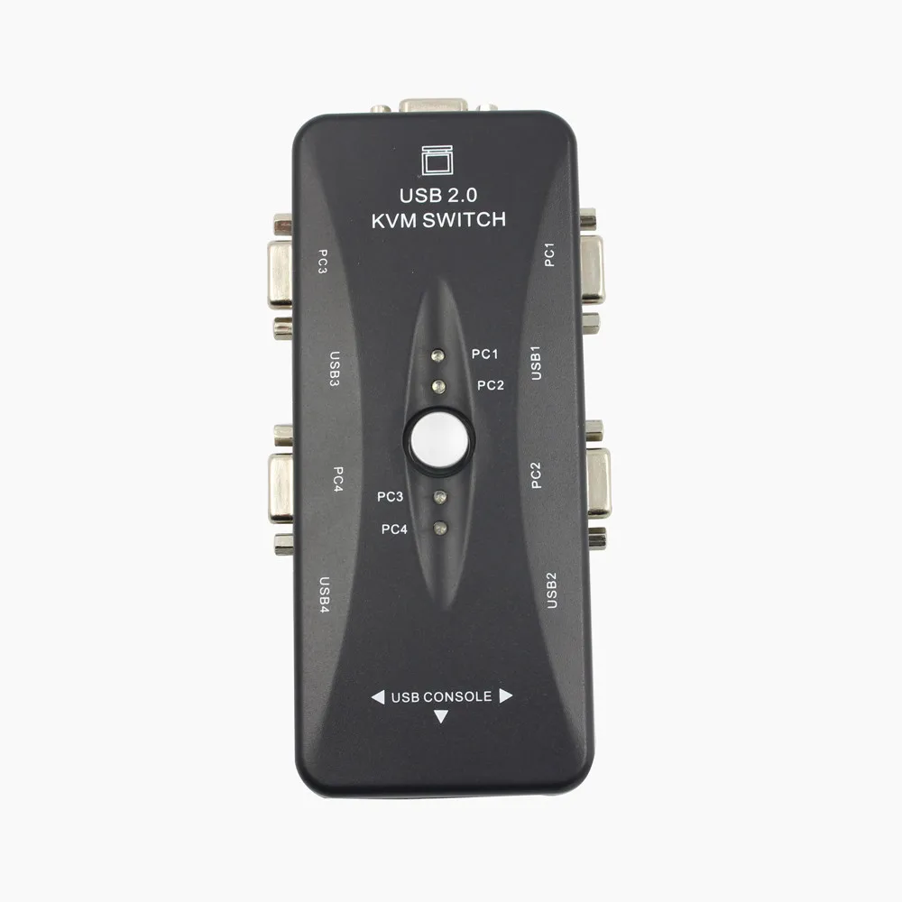 FENIORES бренд kvm-переключатели 4-Порты и разъёмы USB 2,0 KVM переключатель Мышь/клавиатуры/VGA видео монитор 200 МГц 1920x1440 Поддержка SVGA VGA