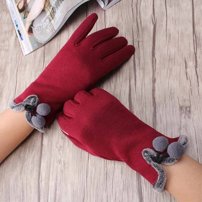 Теплые уличные утолщенные перчатки для девушек, однотонные тянущиеся женские зимние кашемировые перчатки, модные женские перчатки с открытыми пальцами