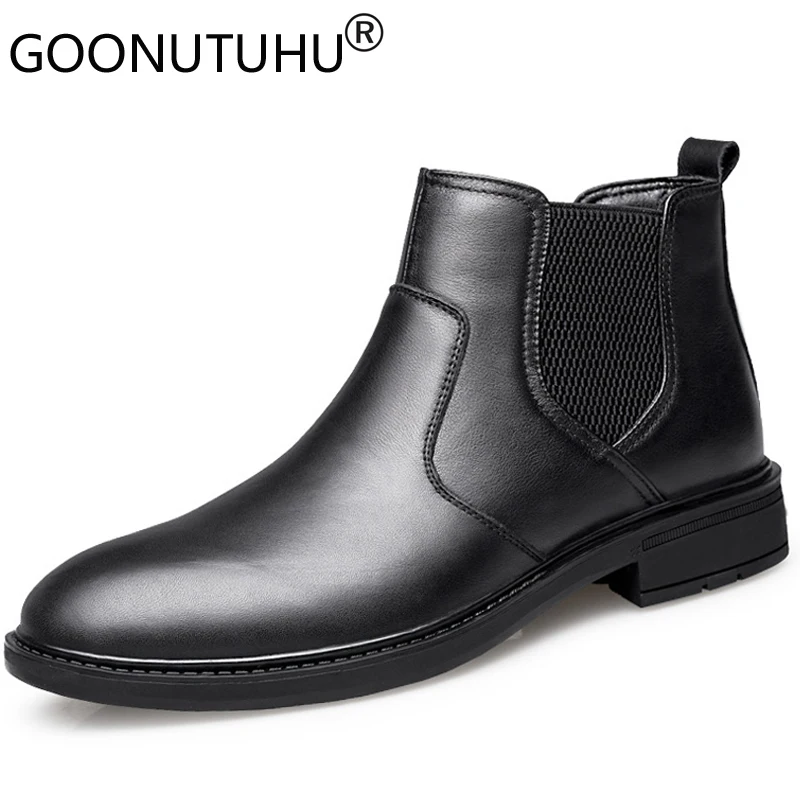 

2019 style autumn winter men's Chelsea boots casual genuine leather shoes male army ankle boot man black military boots for men