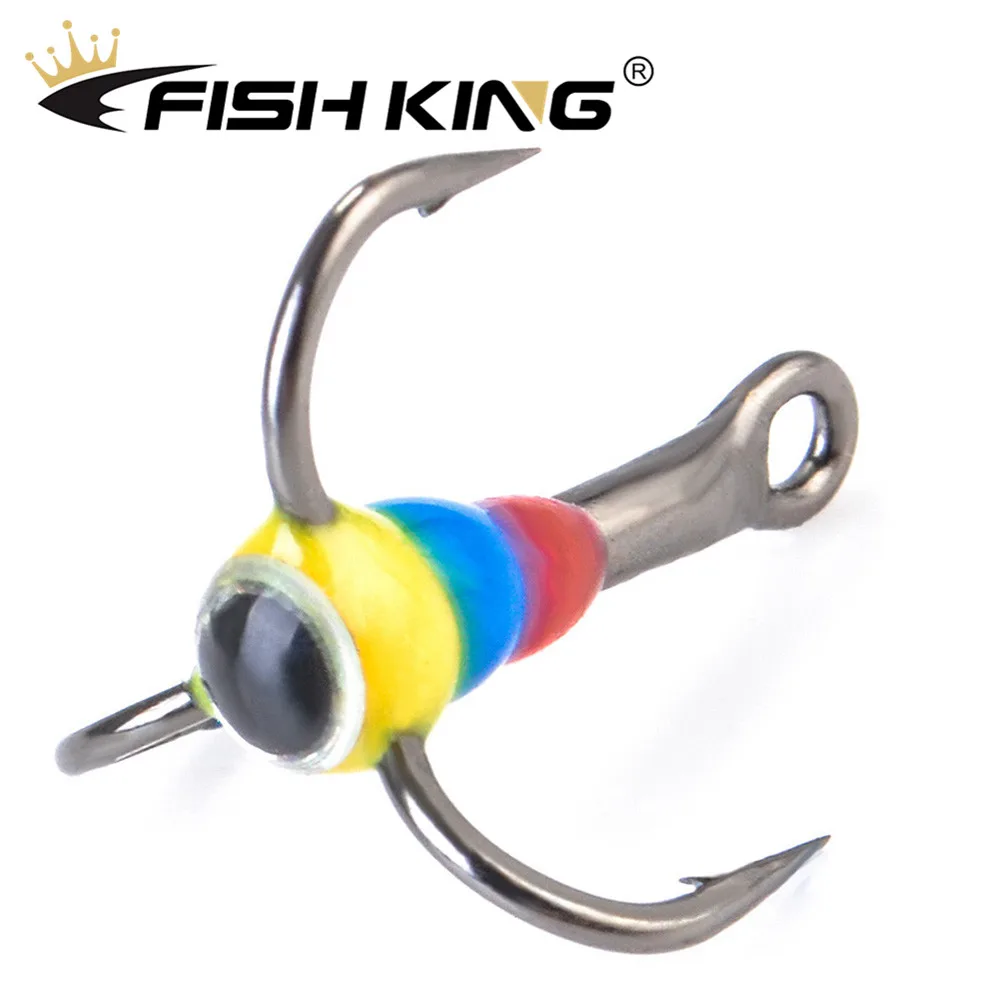 Barbed-Trebles-Hooks Ice-Fishing-Hooks Diamond High-Carbon-Steel with Overturned Winter