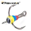 FISH KING 5pcs/pack High Carbon Steel  Winter ice Fishing Hooks Overturned Barbed Trebles Hooks With Diamond Eye Fishing Tackle ► Photo 1/6
