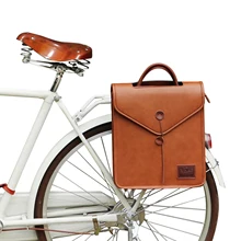 Tourbon Vintage Bicycle Pannier Bag Bikepack Rear Seat Backpack Microfiber Leather Handbag Briefcase City Tote Cycling Commuting