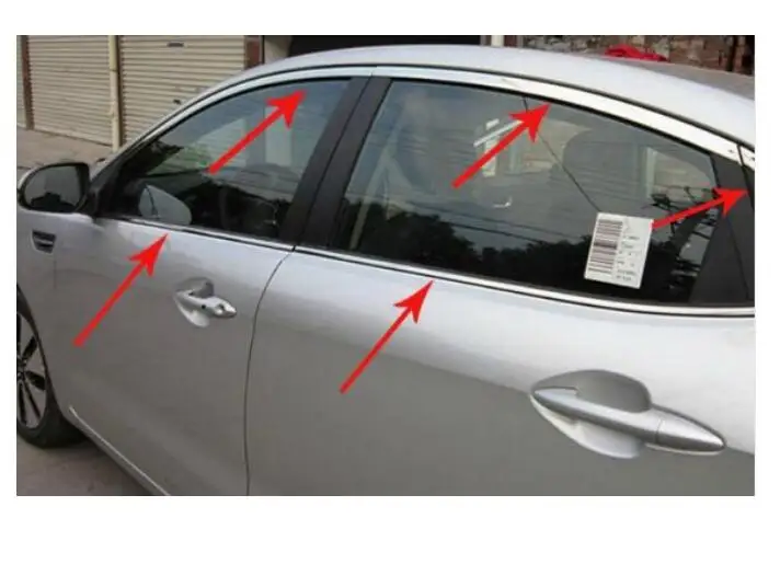 2011-2012 Kia RIO/K2 Высококачественная оконная отделка из нержавеющей стали(крупным планом+ вниз+ задний треугольник, 10 комплектов