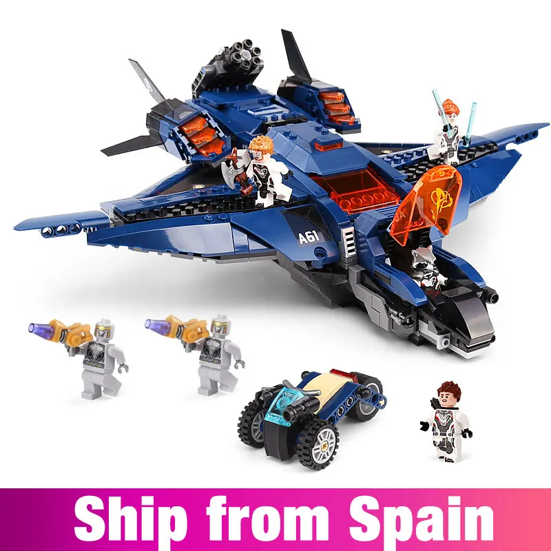 

07122 Avengers 4 Endgame Ultimate Quinjet Set Building Bricks Blocks Captain Marvel Figures Compatible Legoing 76126 Kids Toys