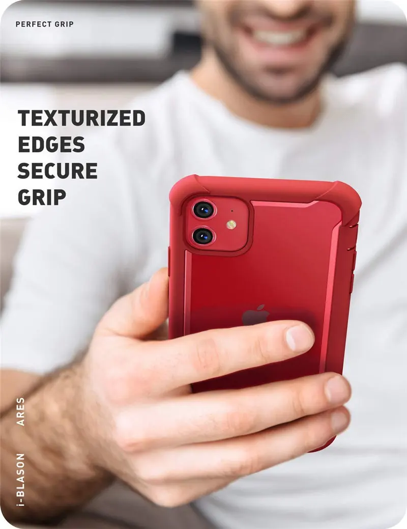 Для iPhone 11 чехол 6,1 дюйма( выпуск) i-BLASON Ares цельный прочный прозрачный чехол-бампер со встроенной защитной пленкой