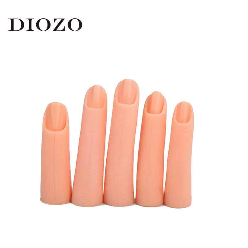 DIOZO 5Pcs/Set Silicone Fake Finger Manicure Tool Practice Training Finger Hand Model Adjustable