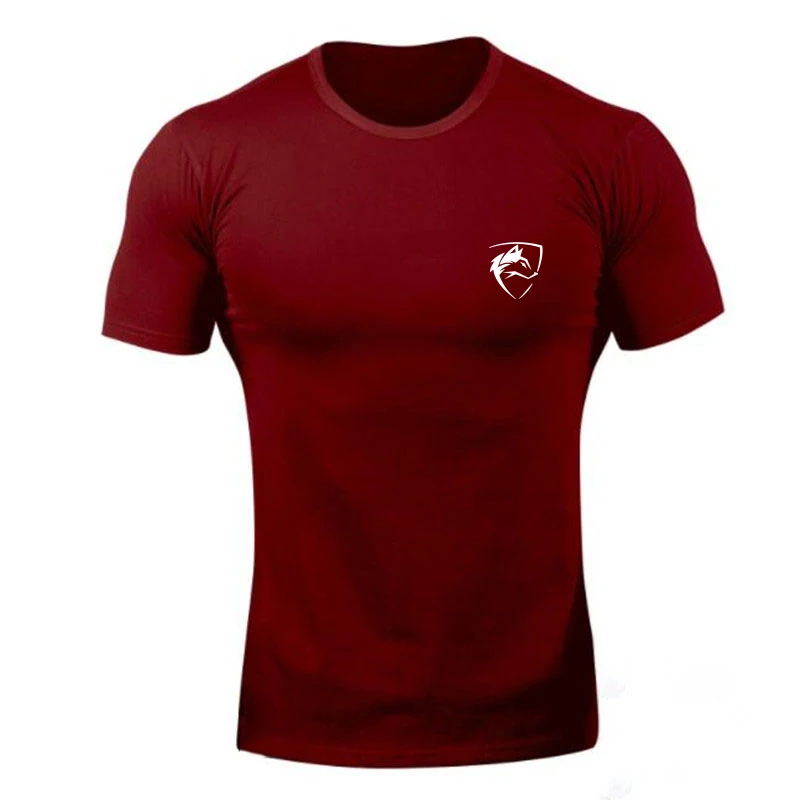 Брендовая мужская футболка для фитнеса, облегающие рубашки с коротким рукавом, хлопковая одежда, модная повседневная футболка с круглым вырезом и принтом букалета
