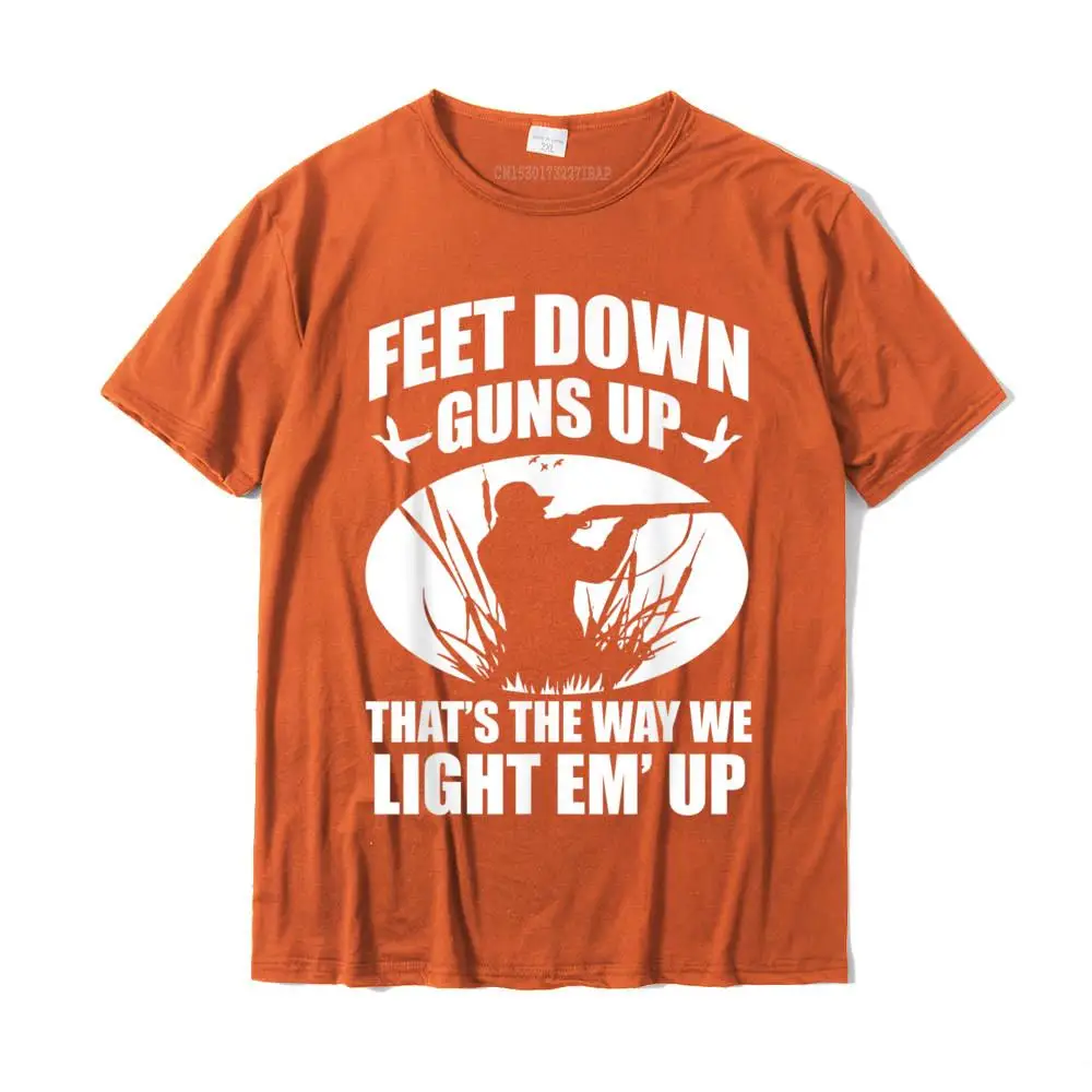 Europe Cotton Fabric Men Short Sleeve Tops Shirt Casual Summer Fall T Shirt Casual T Shirt Company Crewneck Free Shipping Funny Duck Hunting Feet Down Guns Up Hunters Gift T-Shirt__MZ17610 orange