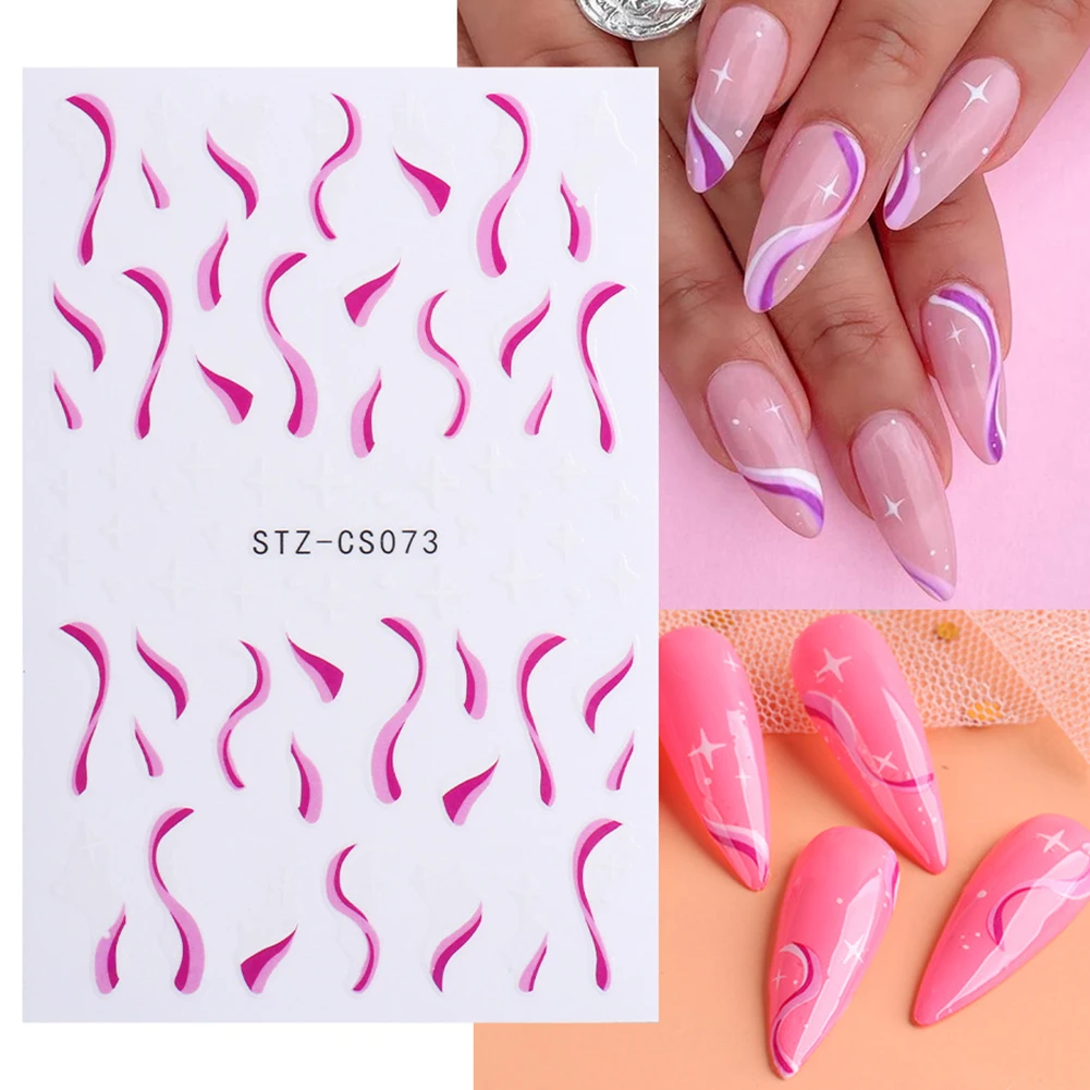 

3D French manicure sticker adhesive striped nail sticker