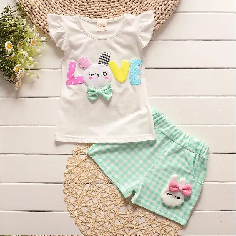 BibiCola/летний комплект из 2 предметов для девочек, одежда для малышей милый топ для маленьких девочек+ шорты с цветочным рисунком спортивные костюмы комплект летней одежды для маленьких девочек - Цвет: picture color