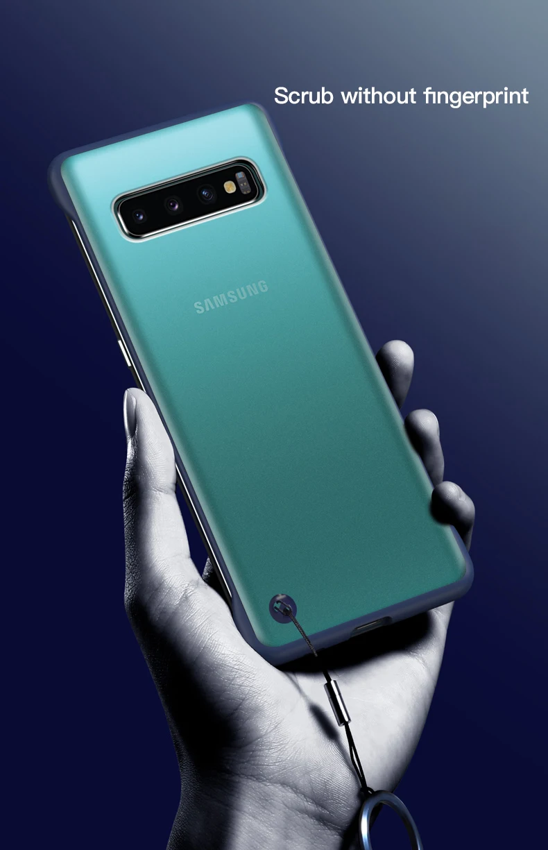 Ультратонкий Бескаркасный матовый чехол для телефона samsung Galaxy S10 e 5G Plus A 20 30 40 50 60 70 с кольцом веревка Чехол Coque Funda