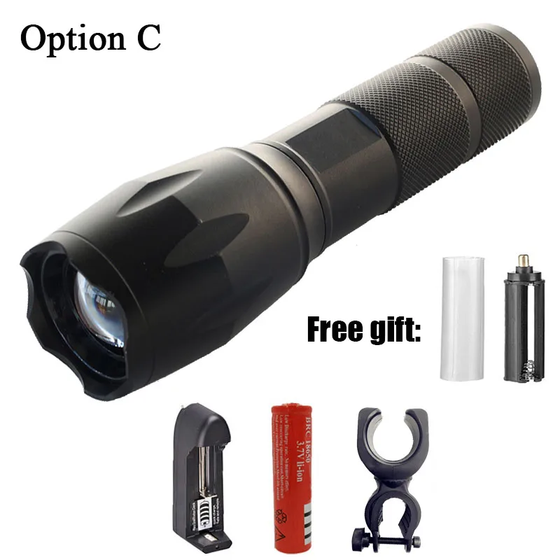 Option C Litwod Z25A100 Cree XM-L2 U3 светодиодный фонарик лампа 6000лм Алюминиевый Водонепроницаемый зум переносная Светодиодная лампа для кемпинга охоты - Испускаемый цвет: Option C