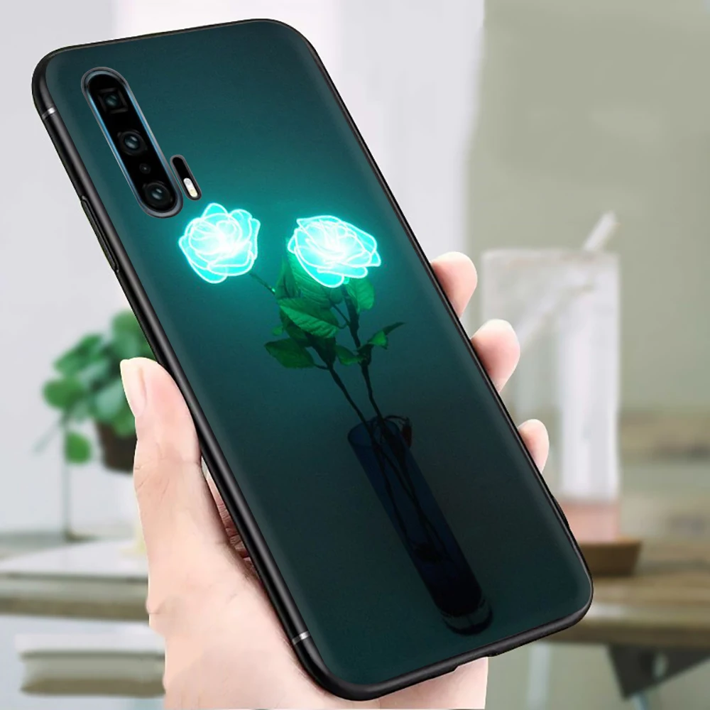 B2 Светящиеся розы в темноте красивый силиконовый чехол для телефона huawei Honor 6A 7A 7C 7X 8C 8X8 9 10 Lite Note 10 view 20 9X pro - Цвет: B2
