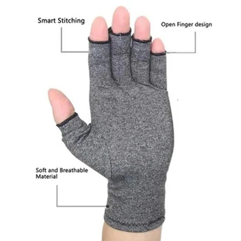 

Compression Gloves Non-slip Breathable Health Care Semi-finger Pain Relief -MX8