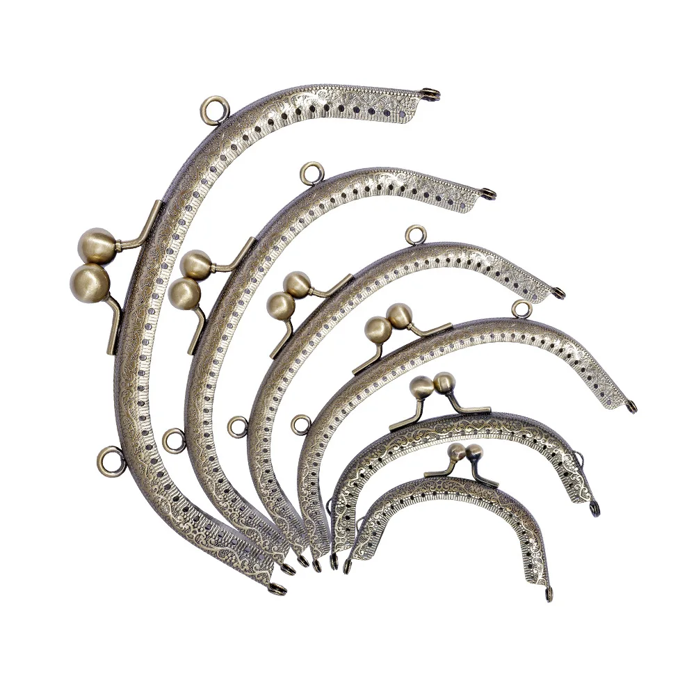 

20CM DIY Metal Kiss Clasp Lock Arch Metal Purse Frame for Clutch Bag Handbag Accessories Bag Hardware Antique Bronze