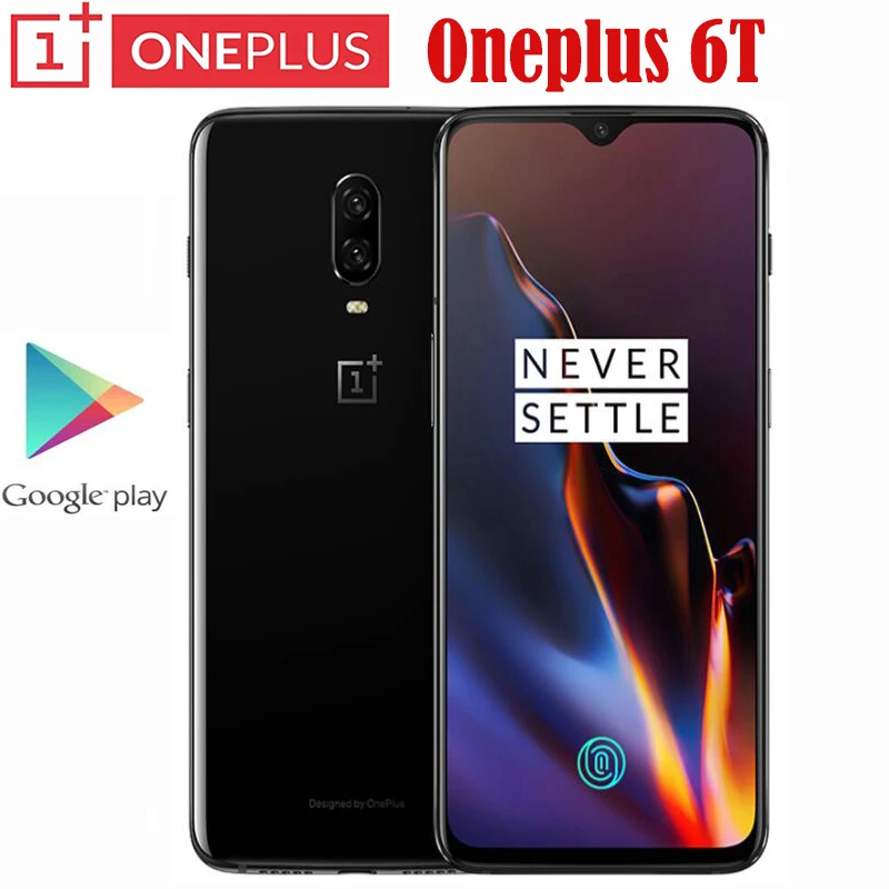 Küresel Rom orijinal resmi yeni Oneplus 6 T 6 T cep telefonu 6G 128G Snapdragon 845 Octa çekirdek 20MP kamera NFC parmak izi 6.41 inç