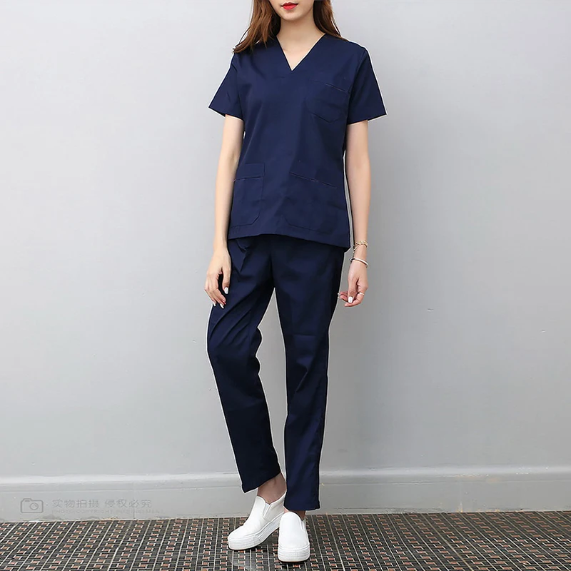 Women Men Medical Uniforms Nursing Scrub set Doctor Clothing Lab Coat Clinical Beauty Hospital Labor insurance work clothes