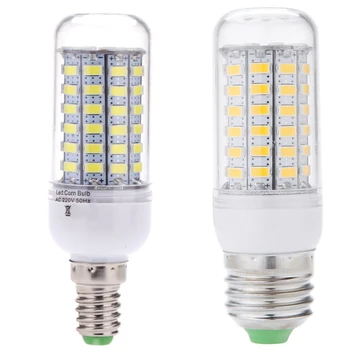 

2 Pcs 5730 SMD 69 LED Corn Light Energy Saving Lamp 360 Degrees 200-240V, E14 15W White & E27 5W Warm White