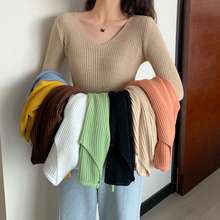 2020 Basic B-neck Solid Autumn Winter Sweater Pullover Women Female Knitted Slim Long Sleeve Bodycon Sweater Cheap
