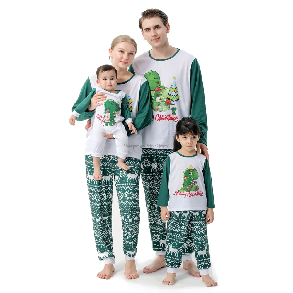 Adult Dinosaur Christmas Pajamas Christmas Pajamas Family Dinosaur