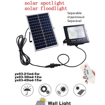 

High Power Solar Wall lamp LED Street Light Outdoor Waterproof Energy Saving Garden Yard Security Night Lamp remote timer split
