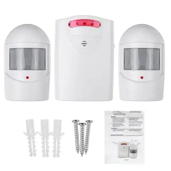

4 Sounds Adjustable Wireless Sensor Alarm Bell PIR Welcome Alarm Doorbell Mall Home Entry Motion Sensor Bell 2 Sensor+1 Receiver