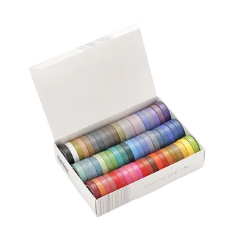 

60pc/set 8mm Basic Solid Color Rainbow Tape Box Set Washi Tape Office Supplies Masking Tape Japanese Stationery
