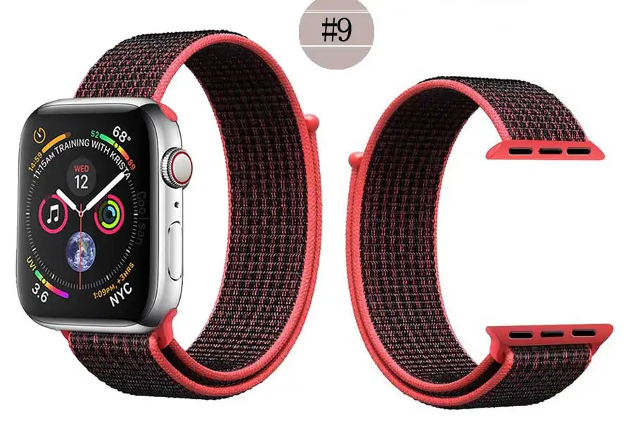 Для мужчин и женщин 38 мм 42 мм 40 мм 44 мм ремешок для apple watch series 1 2 3 4 тканый нейлоновый ремешок для iWatch 4 цветной браслет с узором