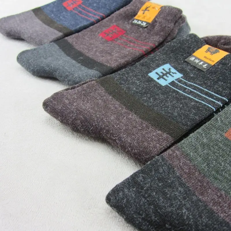 10Pairs/lot Wool Socks Man Warm Long Men's Socks Crew Casual Business Socks Male Autumn Winter Calcetines Mujer