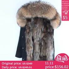 Парка из натурального меха, мужская зимняя куртка, натуральный мех енота, пальто с капюшоном, природный енот, собачья подкладка, куртка, Мужская куртка из натурального меха