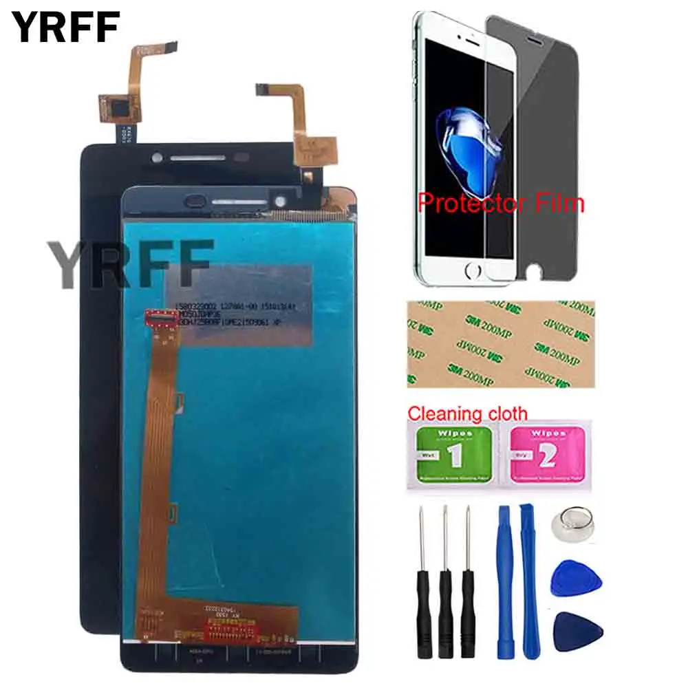 

Mobile LCD Display For Lenovo A6000 K3 K30-T LCD Display Touch Screen Panel Front Glass Digitizer Assembly Tools Protector Film