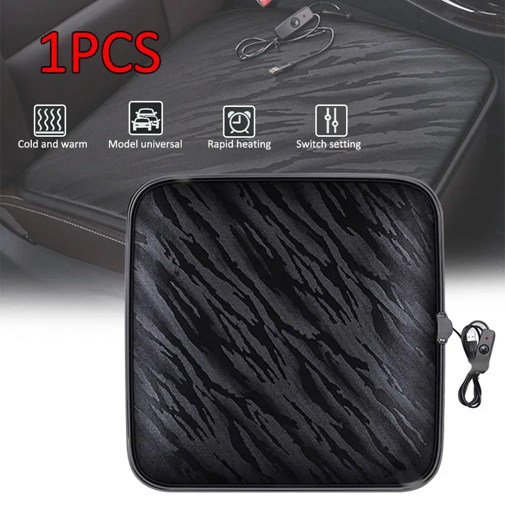 1pc Black 12 В подогреваемый Чехол подушки сиденья автомобиля сиденье зима Бытовая Подушка Cardriver Подогрев сиденья Подушка автомобиля Стайлинг зимняя подушка для сиденья подушки - Название цвета: 1pc Black