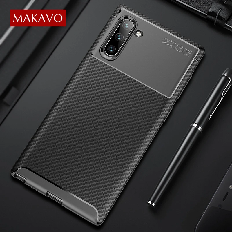 Для samsung Galaxy Note 10 чехол ткань из углеродного волокна Текстура матовый мягкий для