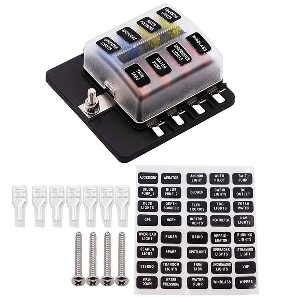 

Car Modification 6 Way / 8 Way Fuse Box Base Insert Type Pc Terminal Block Set 12-30V Car Modification Fuse Terminal Block
