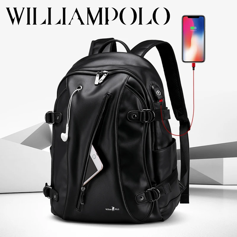 Модный мужской рюкзак WILLIAMPOLO для ноутбука 15 6 дюйма водонепроницаемый дорожный