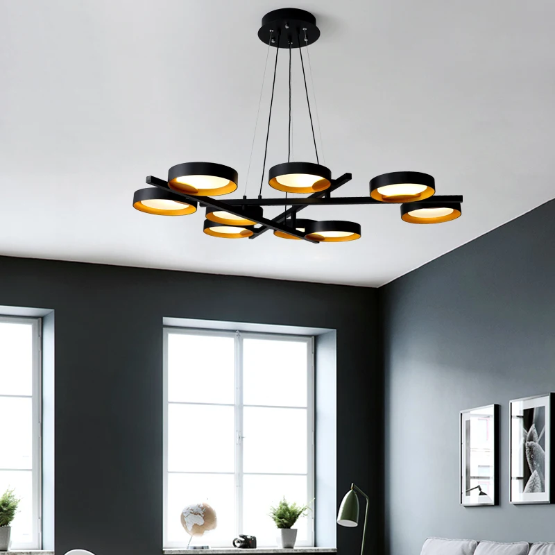 

Nordic Style Living Room Chandelier Simple Dining Bar Long Concise Hanging Lighting Creative New Hotel Bedroom Led Supended Lamp