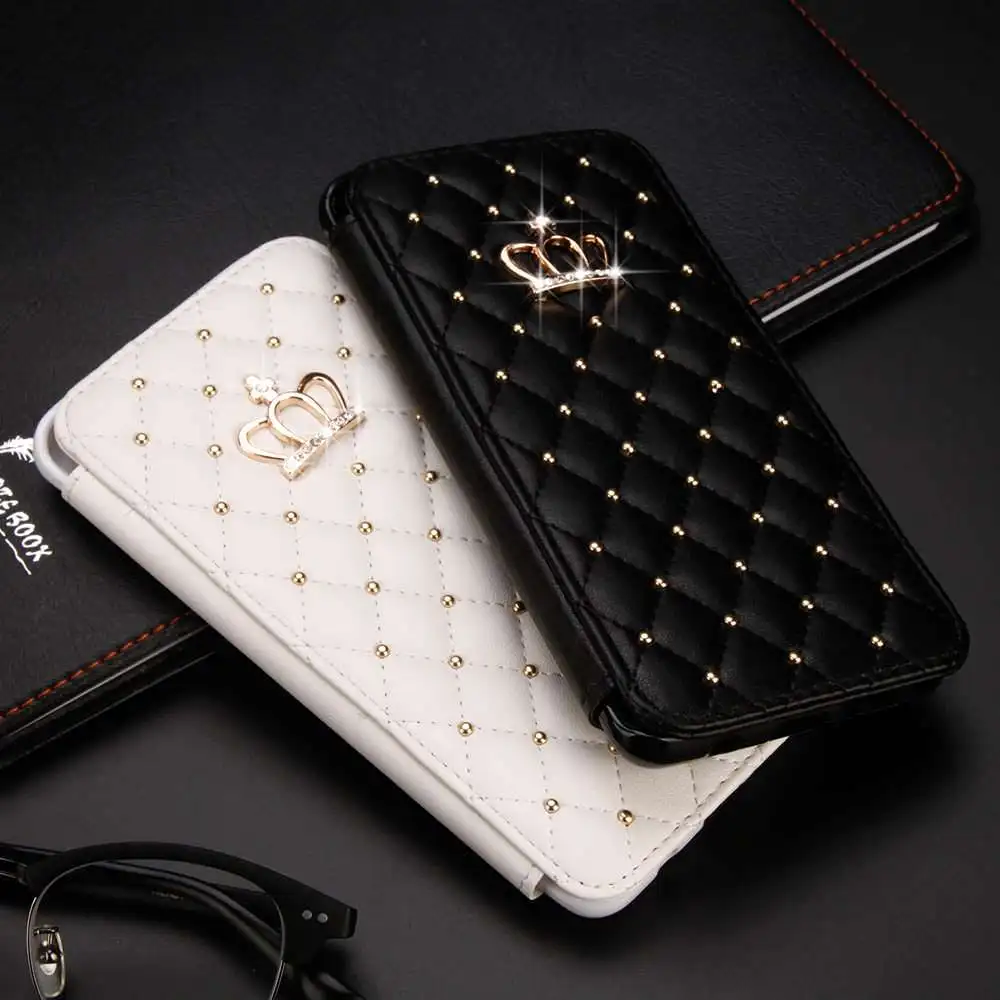 Shockproof Female Luxury Crown Wallet Case For Samsung Galaxy S20 Ultra Cover S10 S9 Plus S8 S10E S7 Edge Flip Leather Coque Shockproof Female Luxury Crown Wallet Case For Samsung Galaxy S20 Ultra Cover S10 S9 Plus S8 S10E S7 Edge Flip Leather Coque