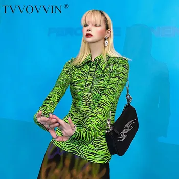 

China Vintage Zebra Print T Shirt Slim Was Thin Elastic Polo Collar Women Tops Fashion Trend Tshirt Wild Minority Tee P016