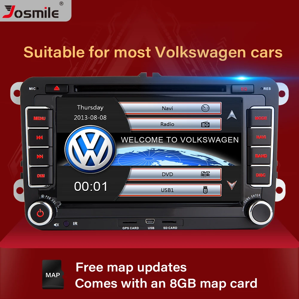 #^Special Price Josmile 2 Din Car DVD Player For VW Volkswagen Passat b6 b7 Skoda Octavia Superb 2 T5 Golf 5 Polo Seat leon Radio GPS Navigation