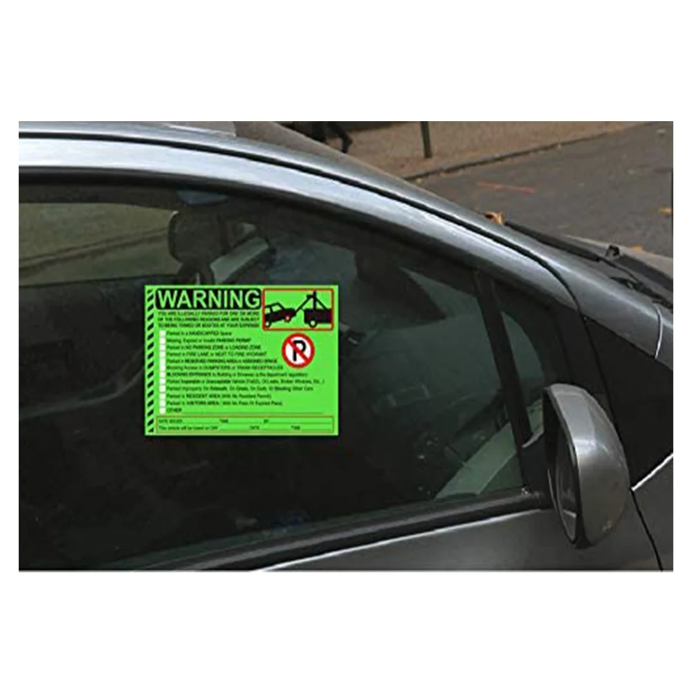 50pcs Car Violates No Parking Sticker Warning Prohibits Permission Area Violation Warning Notice Vehicle Iilegal Parking Stationery Sticker Aliexpress
