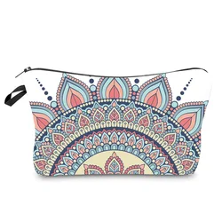 Mandala Lotus Cosmetic Bag Mandala Makeup Bags Lotus Print Purses Flower Makeup Bag Organizer Minimalist Bags Purse