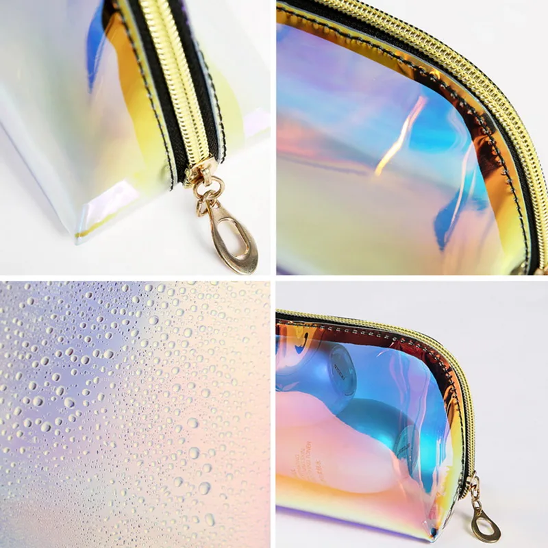 New Hot Sale Laser Design Transparent Travel Storage Bag Female Waterproof Jelly Bag PVC Cosmetic Bag For Female Makeup Bags