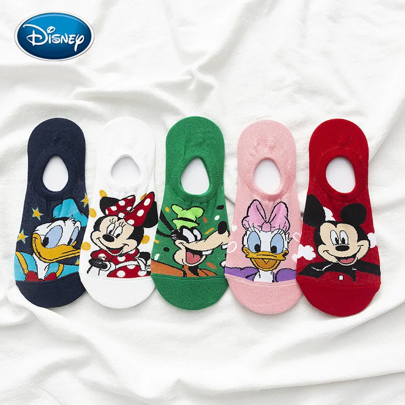 

1Pair Casual Cute women Scoks Disney Cartoon animal Mickey Mouse Donald Duck invisible ankle Socks Cotton happy Funny sock