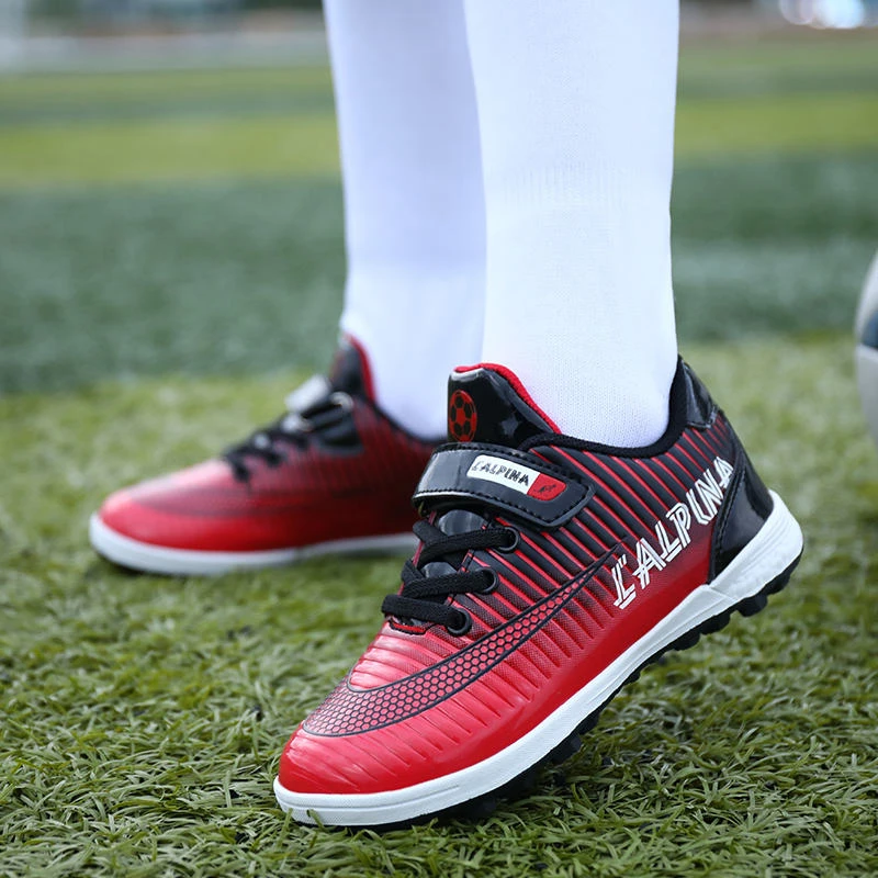 Zapatillas De fútbol De PU antideslizantes para niños, calzado deportivo  ligero y cómodo, color rojo, para interiores|Calzado de fútbol| - AliExpress
