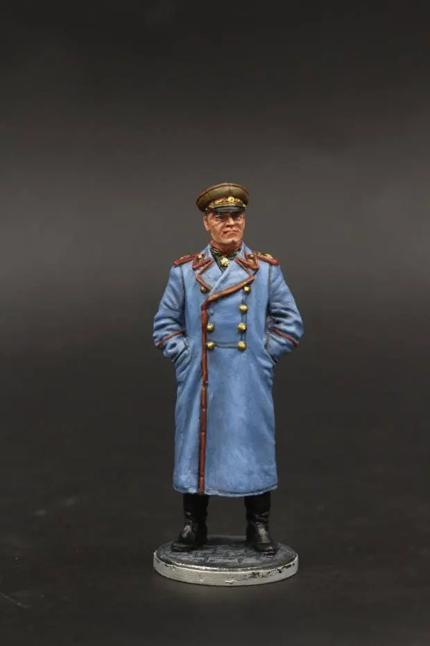 

1:32 Scale Tin Metal WWII Soviet Marshal Zhukov Static Exquisite 54 mm Statuette Figure Unpainted Miniature Model Collection