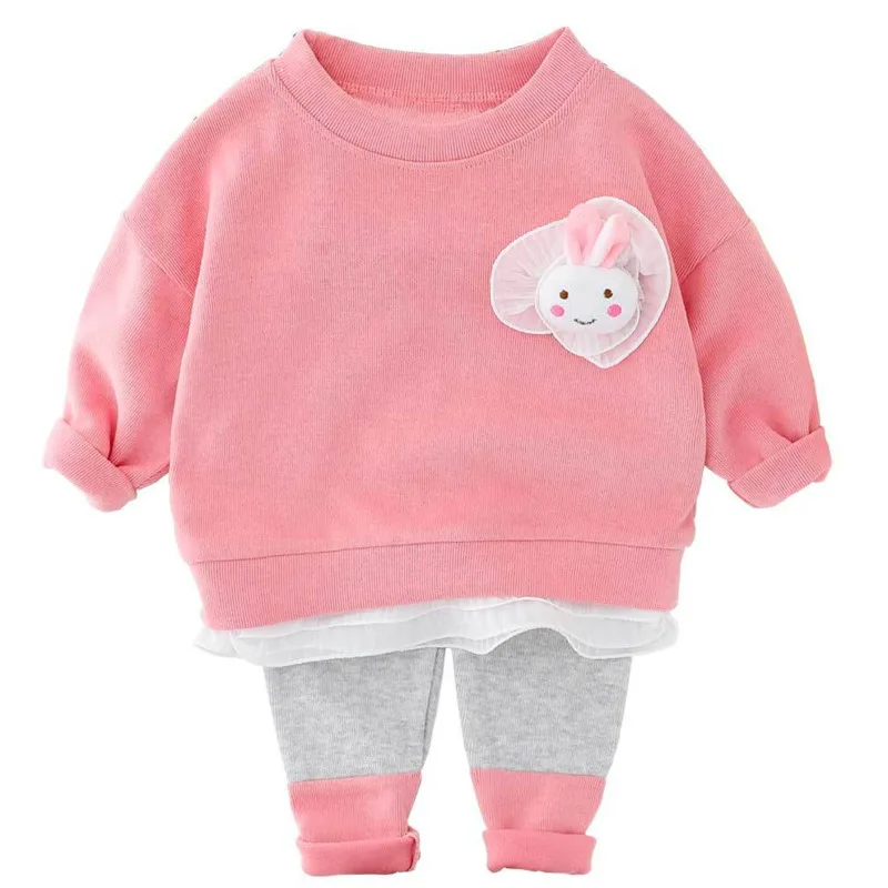 

Spring Autumn Children Cute Baby Girl Cotton Clothes Cartoon Sweater Leggings 2pcs/Set Toddler Fashion Clothing Infant Tracksuit