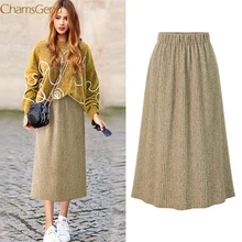 Зимние женские эластичные однотонные длинные юбки с высокой талией для женщин s макси плиссированная юбка для женщин Женские Повседневные Вечерние Sept